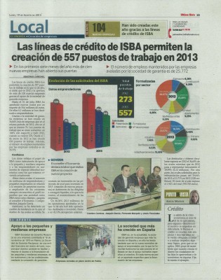 Las líneas ISBA ayudan a crear 557 puestos de trabajo